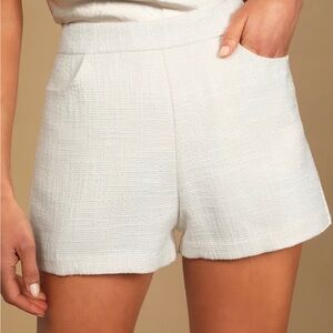 Lulu's White and Cream High Waist Women's Shorts
